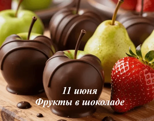 11 июня
Фрукты в шоколаде